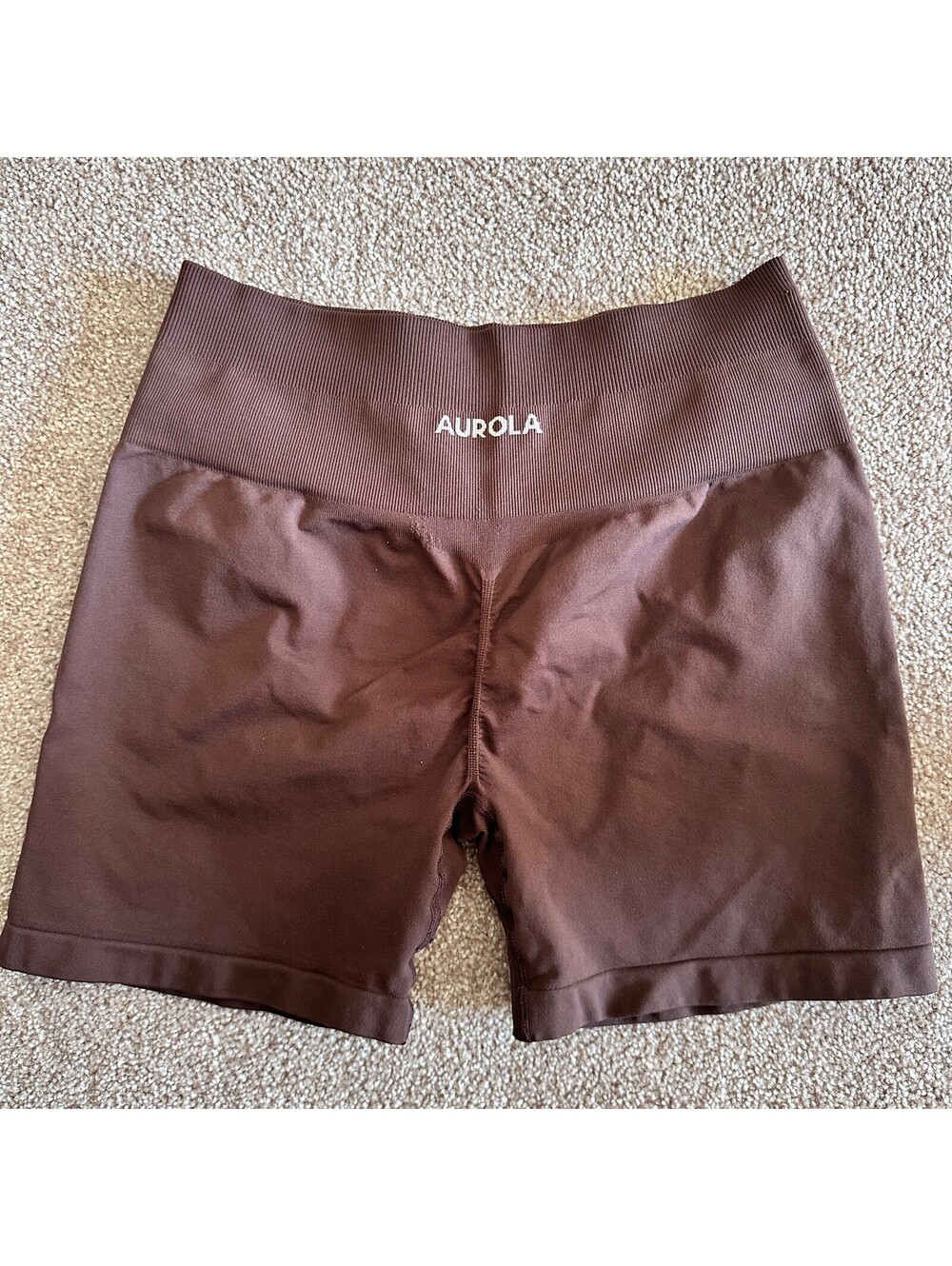 Aurola Brown Biker Shorts Small